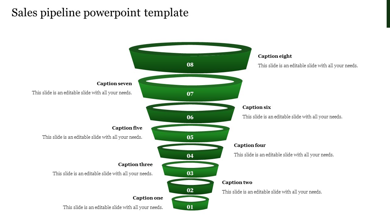 Sales pipeline powerpoint template-Green